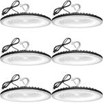 XYCN 6 Pack 150W UFO Led High Bay Light,120VAC,21050LM 5000K Daylight Area Lighting,IP66 Waterproof 650W MH/HPS with Plug Commercial Bay Lighting for Warehouse/Shop/Workshop/Barn/Gym/Factory