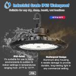 G GJIA LED High Bay Light Super Bright Dimmable AC100-277V 240W 36000LM 5000K DLC/ETL Listed Lights 6ft with US Plug High Bay LED Light Warehouse Shop Barn Garage (4 Pack)