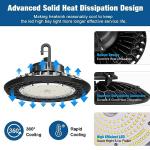 G GJIA LED High Bay Light Super Bright Dimmable AC100-277V 240W 36000LM 5000K DLC/ETL Listed Lights 6ft with US Plug High Bay LED Light Warehouse Shop Barn Garage (4 Pack)