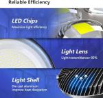 Gugsey LED High Bay Light, 200W 28000lm 5000K High Bay Led Shop Light with Plug 5' Cable and Hook Ring, UFO High Bay Led Lights for Garage Gym Warehouse Workshop