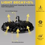hunhun ETL 155W UFO LED High Bay Light, 22500lm, Daylight 5000K, US Plug,110-277V, IP65 Waterproof Commercial LED Shop Lights for Workshop Factory Barn Warehouse, Garage ETL Listed