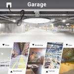 XYCN 6 Pack 150W UFO Led High Bay Light,120VAC,21050LM 5000K Daylight Area Lighting,IP66 Waterproof 650W MH/HPS with Plug Commercial Bay Lighting for Warehouse/Shop/Workshop/Barn/Gym/Factory