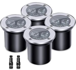 ALEDECO 4-Pack 3W Waterproof LED Landscape Lights