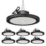 ONLYLUX UFO LED High Bay Lights 5000K 150W 6 Pack, Led Shop Lights Commercial Bay Lighting for Garage Workshop Warehouse, Super Bright Daylight, 22500 LM, 120V, Power Cord Included