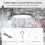 XYCN 6 Pack 150W UFO Led High Bay Light,120VAC,21050LM 5000K Daylight Area Lighting,IP66 Waterproof 650W MH/HPS with Plug Commercial Bay Lighting for Warehouse/Shop/Workshop/Barn/Gym/Factory