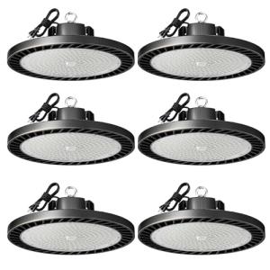lvsdak LED High Bay Lights 250w (Eqv.1000w Mh/Hps/Hid),5000K Daylight 37500lm with 5ft Cable High Bay Led Shop Lights Commercial Lighting Fixture for Warehouse Garage Light Barn Factory 6 Pack