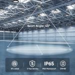 CINOTON 160W UFO LED High Bay Light, Aluminum LED Shop Lights with 24000LM, 5000K Commercial Bay Lighting for Warehouse Garage Workshop Factory Hall, 6' Cable & Safety Rope, ETL Listed 2 Pack