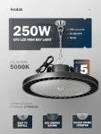 lvsdak LED High Bay Lights 250w (Eqv.1000w Mh/Hps/Hid),5000K Daylight 37500lm with 5ft Cable High Bay Led Shop Lights Commercial Lighting Fixture for Warehouse Garage Light Barn Factory 6 Pack