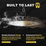 hunhun ETL 155W UFO LED High Bay Light, 22500lm, Daylight 5000K, US Plug,110-277V, IP65 Waterproof Commercial LED Shop Lights for Workshop Factory Barn Warehouse, Garage ETL Listed