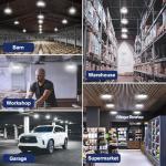 CINOTON 160W UFO LED High Bay Light, Aluminum LED Shop Lights with 24000LM, 5000K Commercial Bay Lighting for Warehouse Garage Workshop Factory Hall, 6' Cable & Safety Rope, ETL Listed 2 Pack