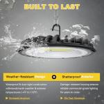 hunhun 10 Pack ETL 155W UFO LED High Bay Light, 22500lm, Daylight 5000K, US Plug,110-277V, IP65 Waterproof Commercial LED Shop Lights for Workshop Factory Barn Warehouse, Garage ETL Listed