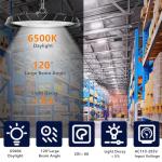 1 Pack UFO LED High Bay Light, 150W Plug & Play LED Shop Light, 6500K Daylight, 15000 LM, Waterproof Commercial Lighting Fixture for Garage Factory Workshop Barn Warehouse Gym