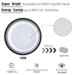 Fanyank 150W LED High Bay Lights with US Plug, 21000LM High Bay LED Shop Light, 5000K Daylight, IP65 Waterproof, UFO Commercial Warehouse Workshop Factory Barn Garage Lighting 4 Pack