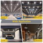 hunhun 10 Pack ETL 155W UFO LED High Bay Light, 22500lm, Daylight 5000K, US Plug,110-277V, IP65 Waterproof Commercial LED Shop Lights for Workshop Factory Barn Warehouse, Garage ETL Listed