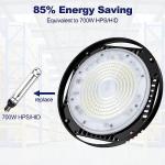 CINOTON 160W UFO LED High Bay Light, Aluminum LED Shop Lights with 24000LM, 5000K Commercial Bay Lighting for Warehouse Garage Workshop Factory Hall, 6' Cable & Safety Rope, ETL Listed 2 Pack