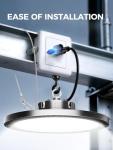 ELEKICO UFO Led High Bay Light 150W 5000K Shop Lights 21000Lm Daylight with Plug, UFO High Bay Lights for Garage Warehouse Workshop Factory Barn Logistics Center 6 Pack