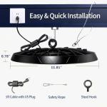 1 Pack UFO LED High Bay Light, 150W Plug & Play LED Shop Light, 6500K Daylight, 15000 LM, Waterproof Commercial Lighting Fixture for Garage Factory Workshop Barn Warehouse Gym