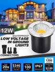SUNVIE 12W Low Voltage LED Landscape Well Lights