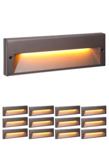 LEONLITE 12-Pack Slim 10.6" Low Voltage LED Step Lights