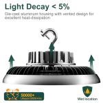 ACOHOOK 300W UFO LED High Bay Light 6-Pack