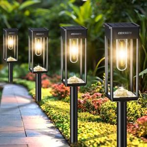 COXSENI Solar Pathway Lights, 6 Pack, Warm White