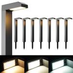 COXSENI Solar Pathway Lights 8-Pack with 3 Colors