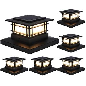 6 Pack Solar Post Cap Lights for Fences