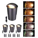 Adjustable LED In-Ground Landscape Lighting, 4 Pack