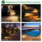 Adjustable LED In-Ground Landscape Lighting, 4 Pack