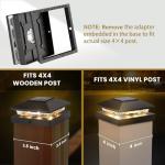 16-Pack Waterproof Solar Post Cap Lights