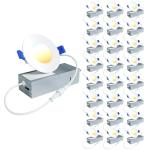 Ensenior 24 Pack Dimmable LED Recessed Lights