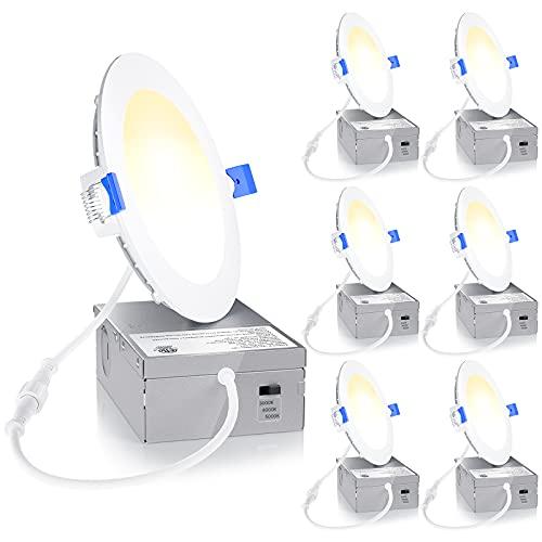6 Pack 4 Inch Dimmable LED Recessed Lights