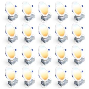 20 Pack Ultra-Thin Dimmable LED Recessed Lights