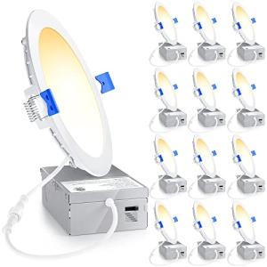 12 Pack Dimmable 6 Inch LED Recessed Lights