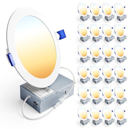 24 Pack Dimmable Ultra-Thin LED Recessed Lights