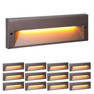 LEONLITE 12-Pack Slim 10.6" Low Voltage LED Step Lights