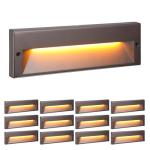 LEONLITE 12-Pack Slim 10.6" Low Voltage LED Step Lights