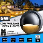 SUNVIE 5W LED Low Voltage Deck Lights, 6 Pack