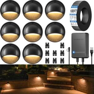 SUNVIE Low Voltage Deck Lights Kit - 8 Pack