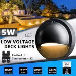 SUNVIE 5W LED Low Voltage Deck Lights, 12 Pack