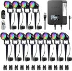 12 Pack RGBW Color Changing LED Landscape Lights