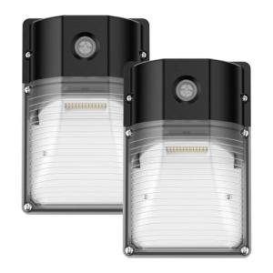 30W LED Wall Pack Light with Dusk Sensor, 2 Pack
