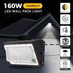 2 Pack 160W LED Wall Pack Lights, 25,600LM
