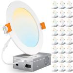 24 Pack Ultra-Thin Dimmable LED Recessed Lights