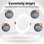 24 Pack Ultra-Thin Dimmable LED Recessed Lights