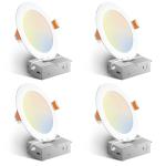 Amico 4 Pack Ultra-Thin Selectable LED Recessed Light