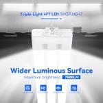 Adjustable 4FT LED Shop Lights, Selectable Brightness