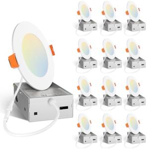 Amico 12 Pack Ultra-Thin Dimmable LED Lights