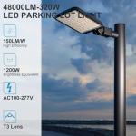 320W LED Parking Lot Lights with Photocell - 4 Pack