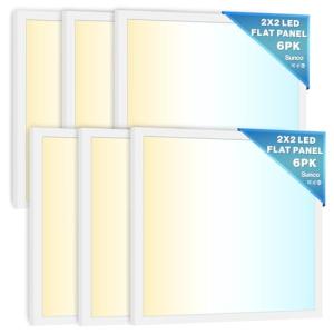 Sunco 6 Pack Dimmable 2x2 LED Panel Lights
